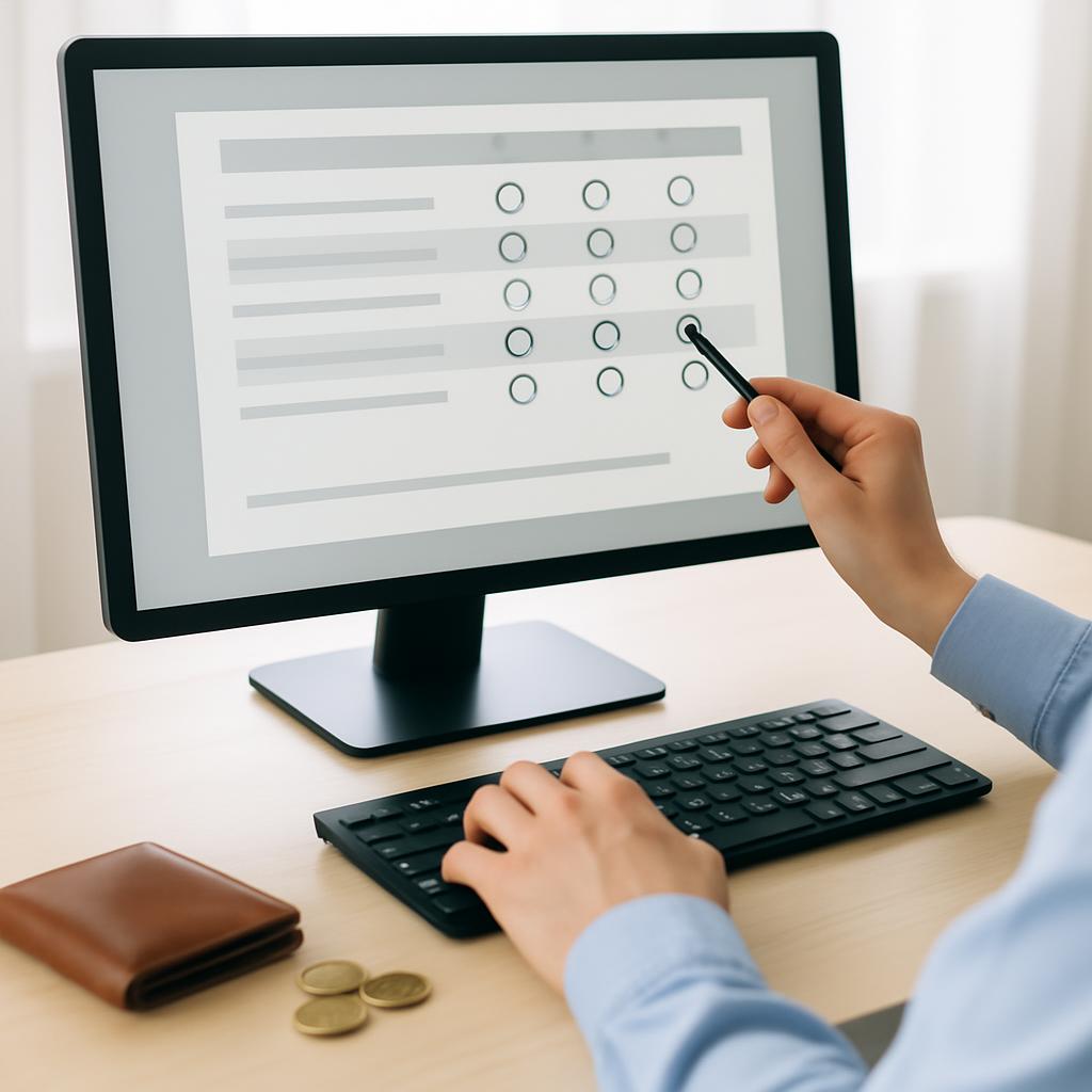 Pessoa respondendo pesquisa online